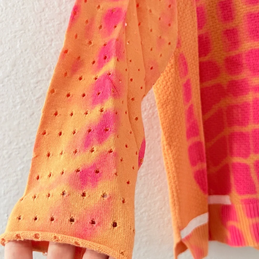 Lisa Todd Rise Above Sweater Pink Orange Tie Dye Size 1X